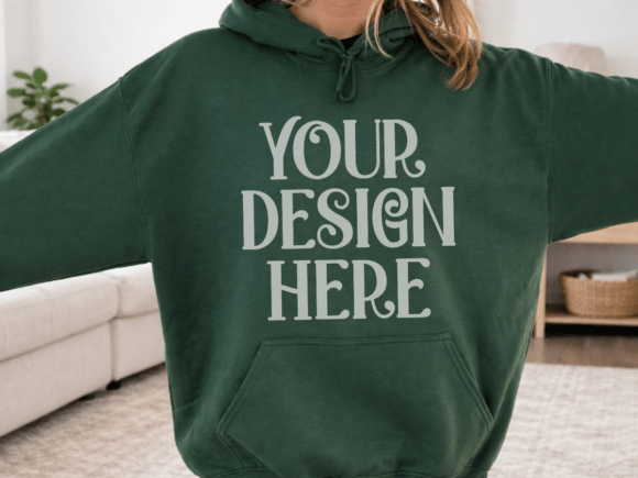 Download Gildan 18500 Forest Green Mockup - Mockup Collection