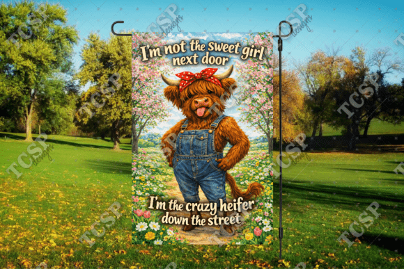 Download Highland Cow Sweet Girl Garden Flag - Garden flag Collection