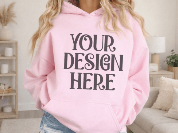 Download Gildan 18500 Light Pink Hoodie Mockup - Mockup Collection