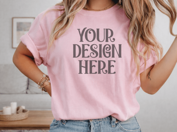 Download Comfort Colors 1717 Blossom Shirt Mockup - Mockup Collection