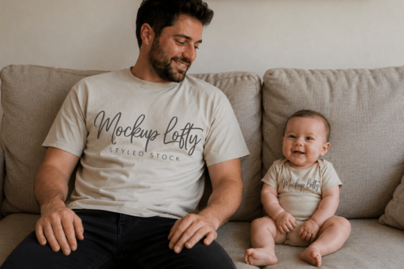 Download Daddy and Me Gildan 5000 Sand Mockup 14 - Mockup Collection