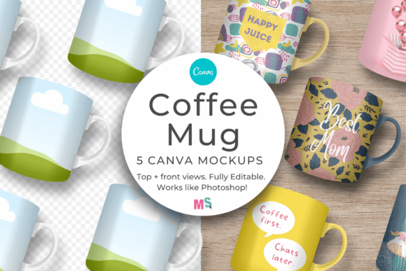 Download Ceramic Coffee Mug Mockup for Canva - Mockup Collection