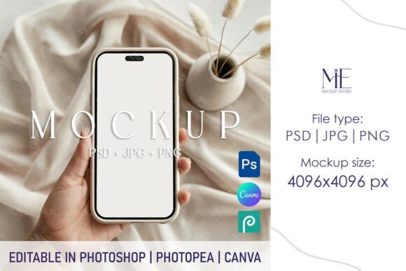 Download Boho IPhone Screen Mockup PSD PNG - Mockup Collection