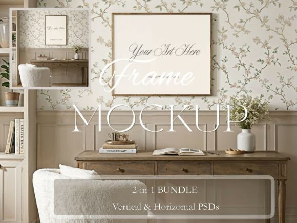 Download Gold Frame Mockup 2 PSD French Country - Mockup Collection