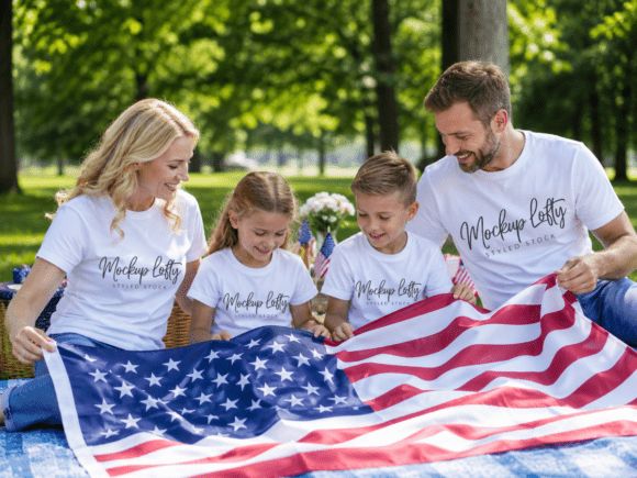Download Family BC3001 4th of July Group Mockup - Mockup Collection