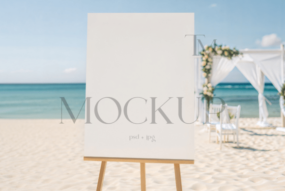 Download Beach Bridal Shower Sign Mockup - Mockup Collection