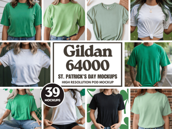 Download Gildan 64000 St. Patrick's Day Mockups - Mockup Collection