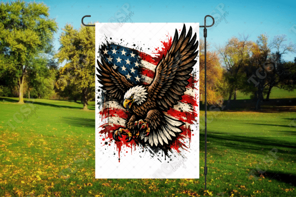 Download Patriotic Eagle and Flag Garden Flag - Premium Bundle
